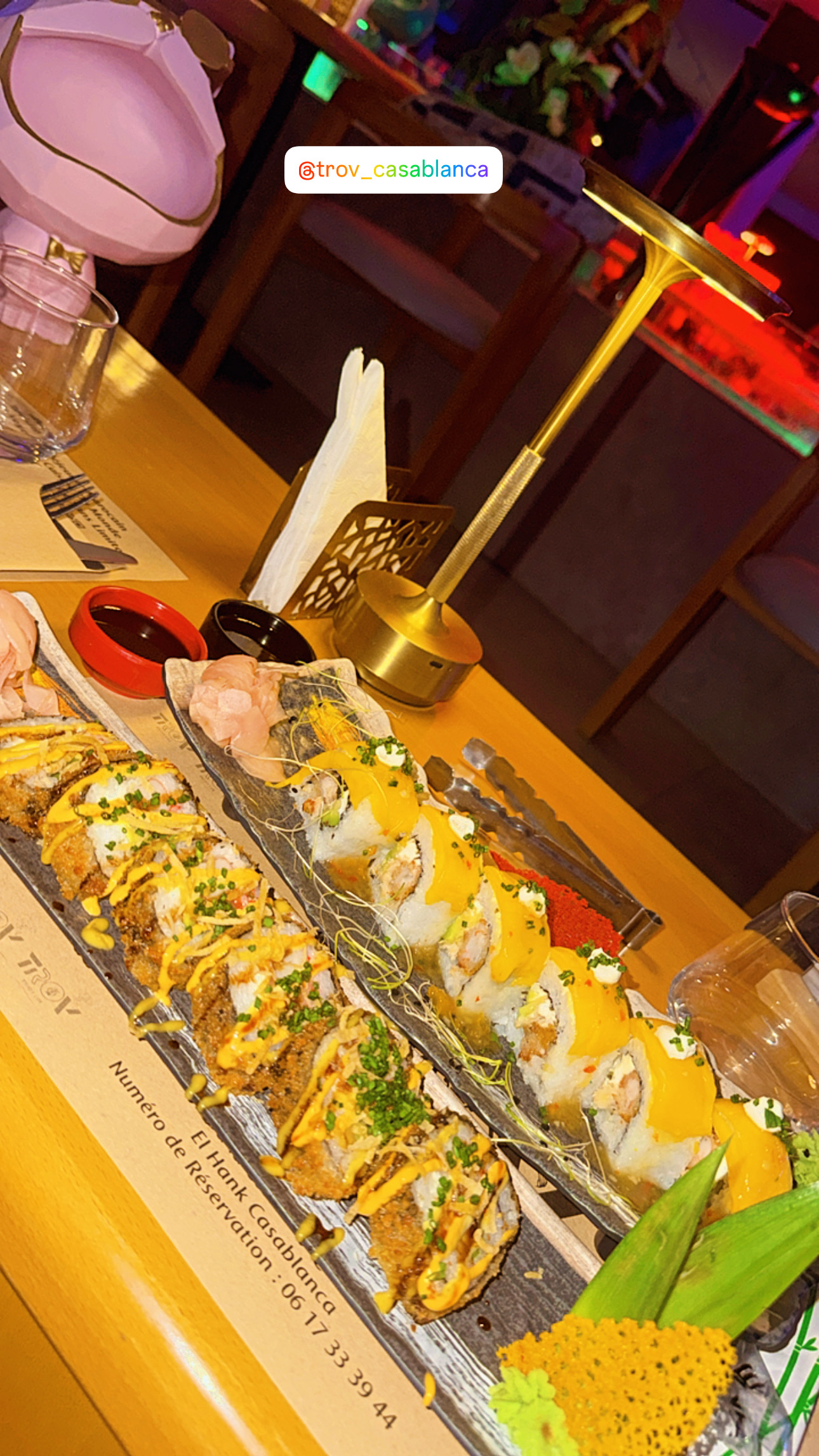 Plateau de sushi chez TROV Casablanca